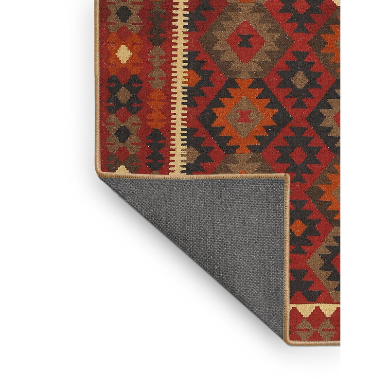 Tapis brun/rouge pourpre/zone noire, Rectangle 2 pi x 3 pi