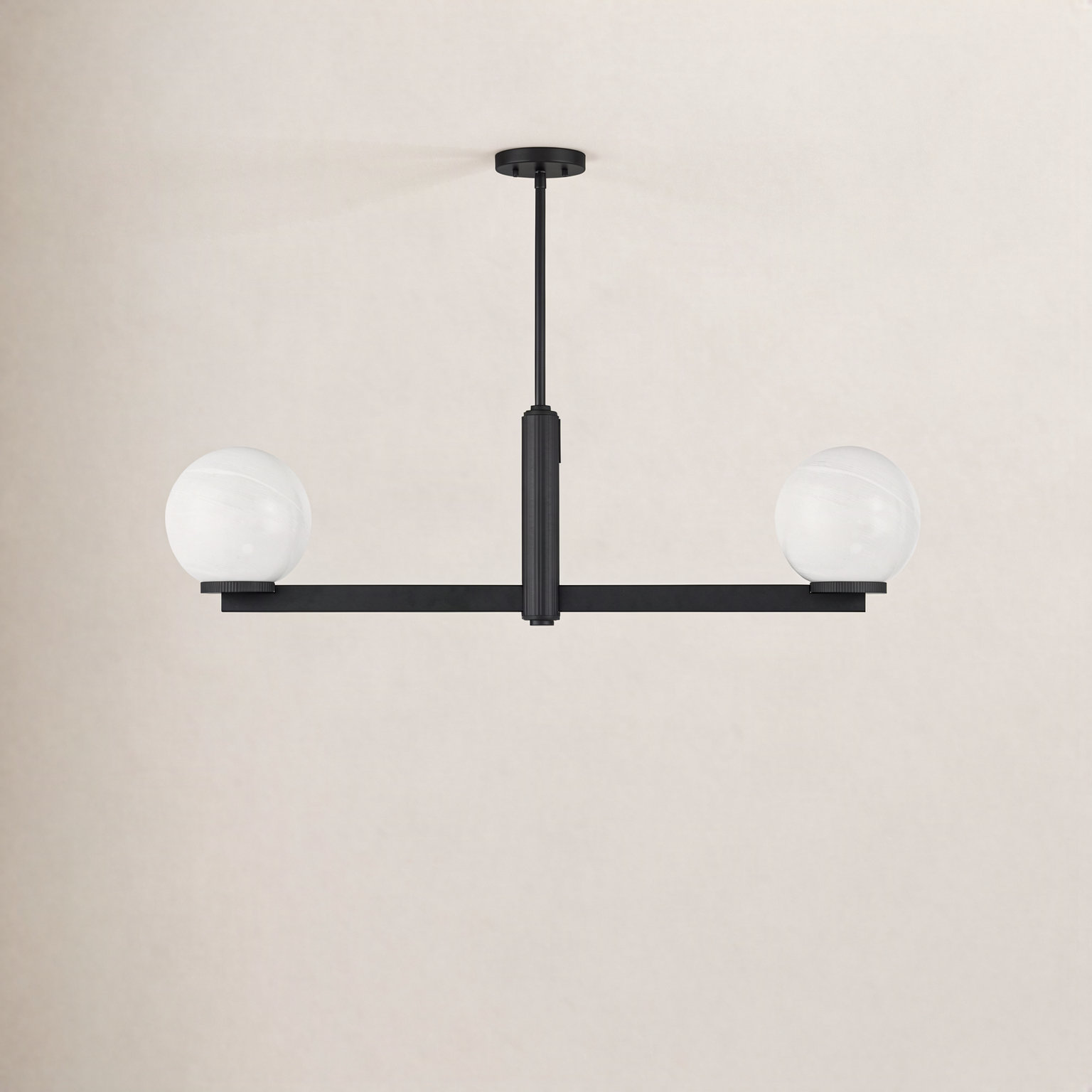 Claudette 2-Light Chandelier, Matte Black