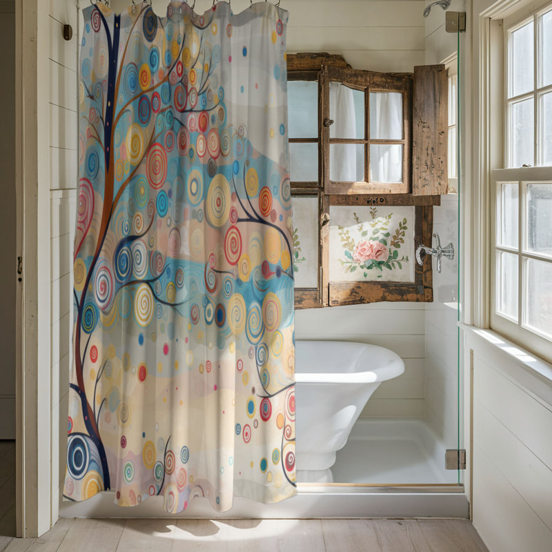 Rideau de douche Cheerful Pine, H 74 po x l 71 po