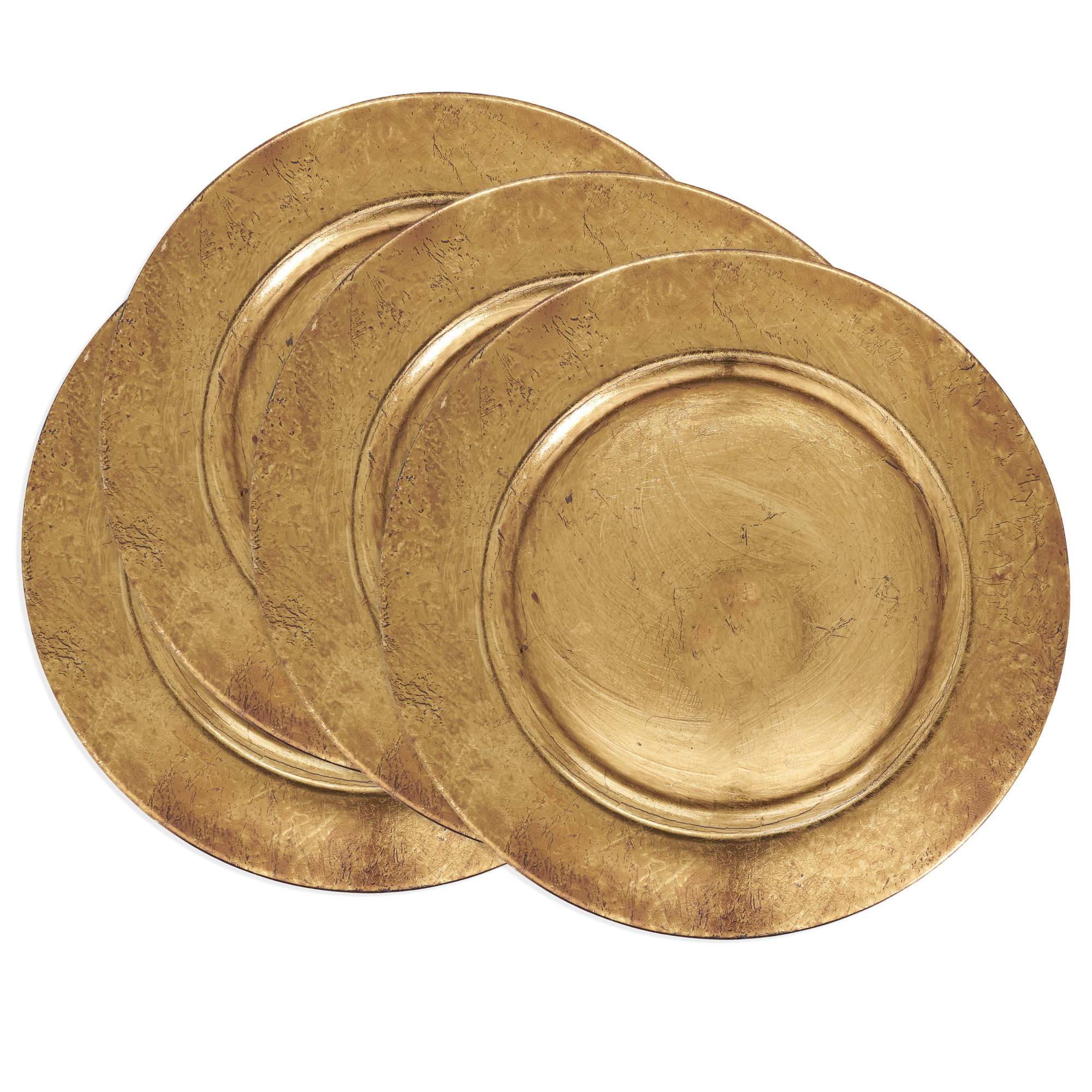 Soft Glow Faux Mother of Pearl Charger Plate (Set of 4), Copper