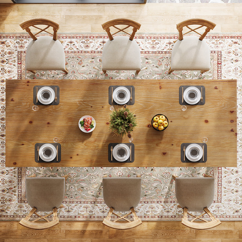 78.74'' Extra Long Solid Wood Dining Table for 8-10