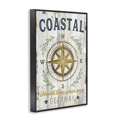 Never Lose Your Way Maritime Framed Giclee Art, design by Jennifer Pugh