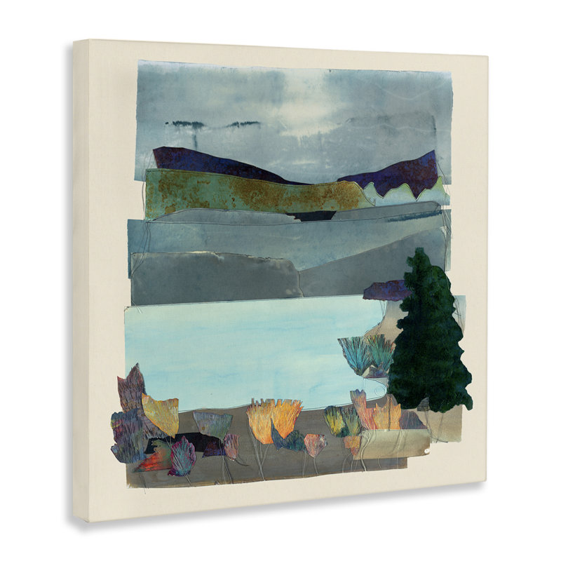 "Abstract Lake View Scene", art mural par Sara Everett, H 17 po x l 17 po