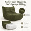 Chaise longue rembourrée en mousse Sherpa de 32,7 po de large avec capitonnage-886873180