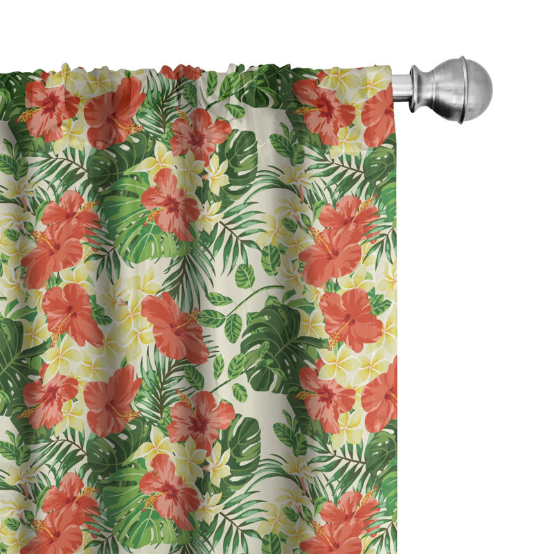 Tropical Semi-Sheer Rod Pocket Sliding Panel, 28" x 84"