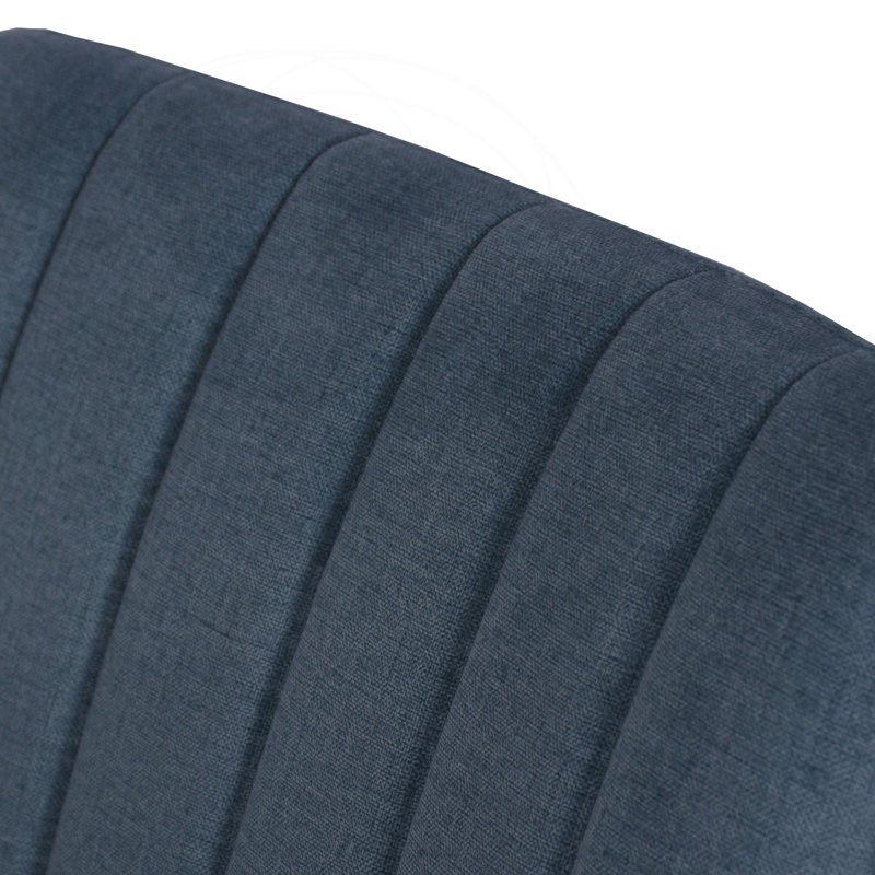 Ensemble de salle à manger rond de 5 pièces Butler avec pied central, Bleu