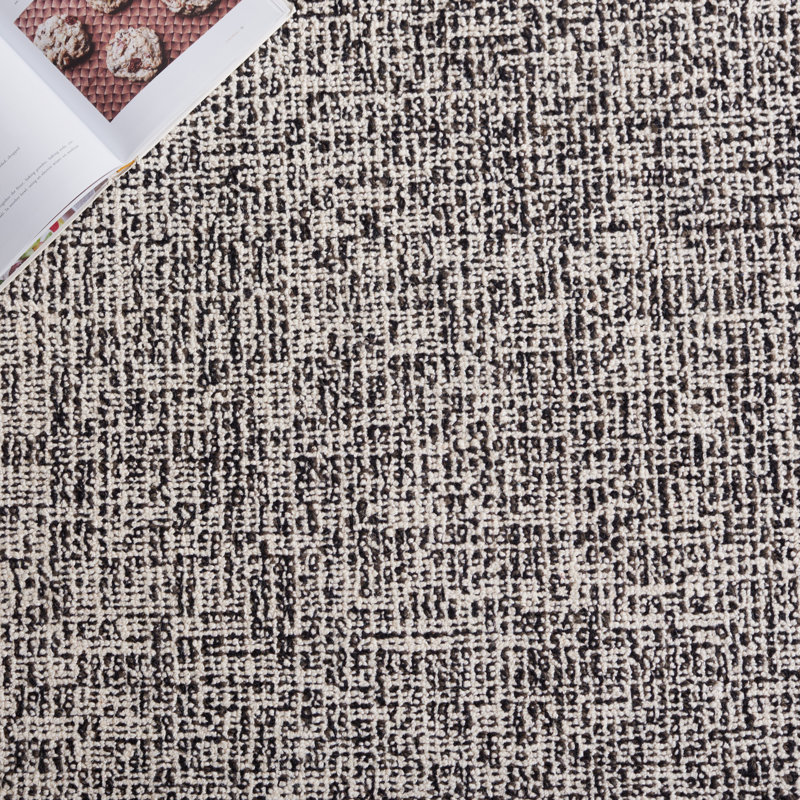 Tapis noir / ivoire en jute de laine touffeté à la main Macguiness, Tapis de couloir 2 pi 3 po x 5 pi