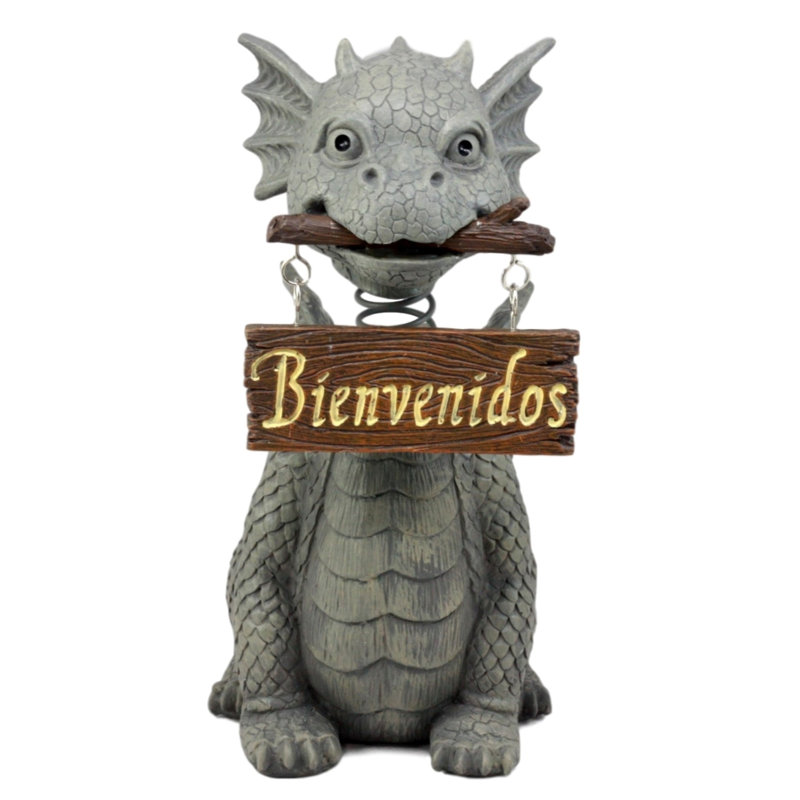 Statue bobblehead de jardin dragon bienvenidos welcome Madie