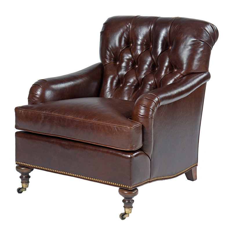 Devan Armchair, Weathered Brass Small, Elise Flax, American Walnut