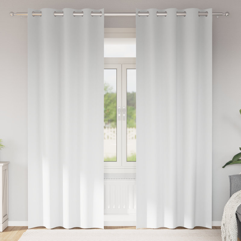 Tacorian Curtain Pair, 140cm Width x 245cm Drop, Pure White