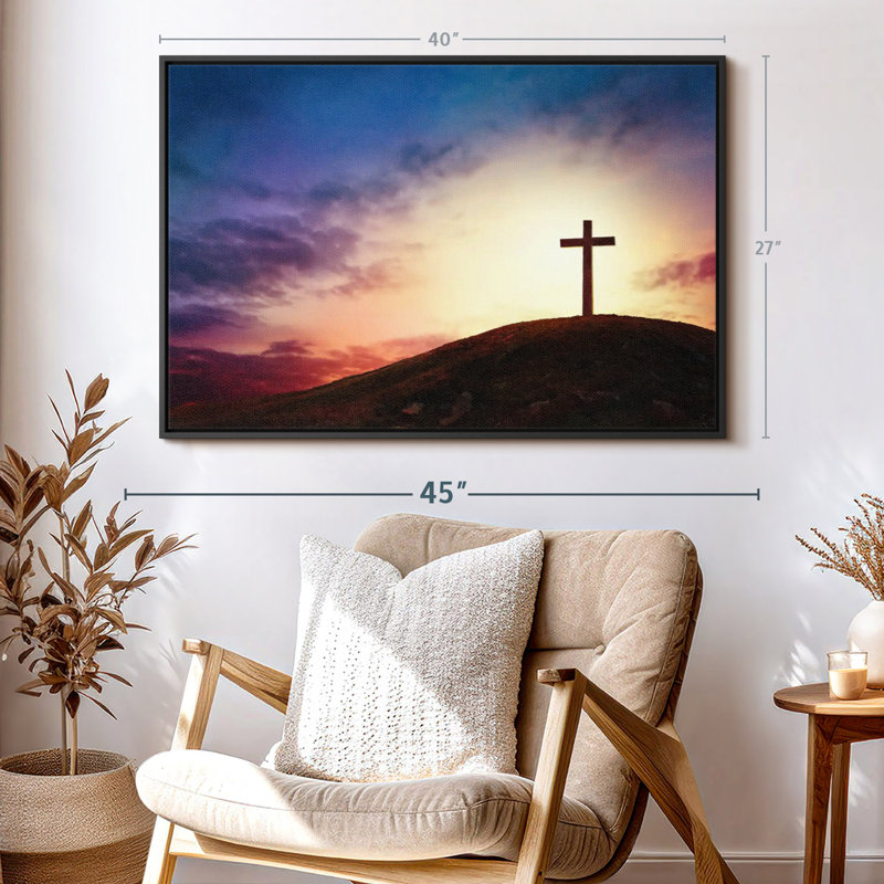 " Calvary Mountain Cross Canvas Print ", 27" H x 40" W