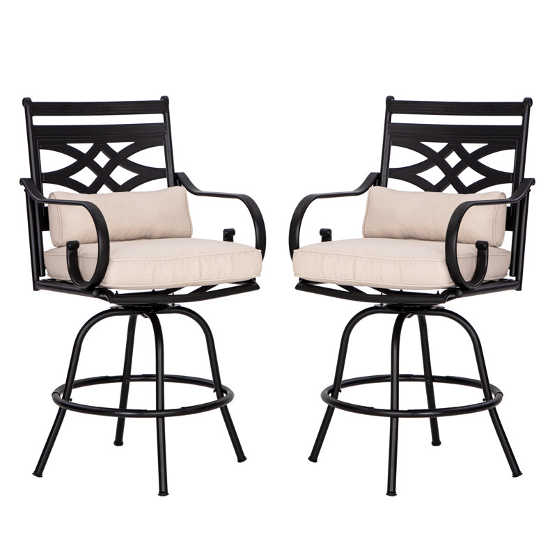Alyne Metal Outdoor Stool with Cushion