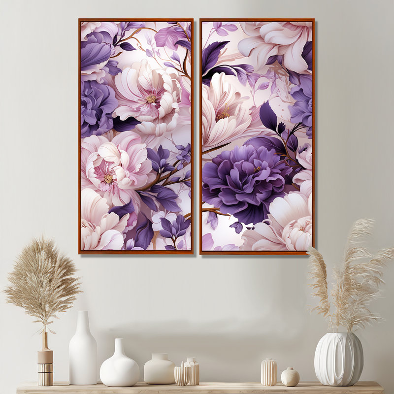 Motif victorien éthéré rococo, H 20 po x l 24 po, Brun, Impression encadrée flottante