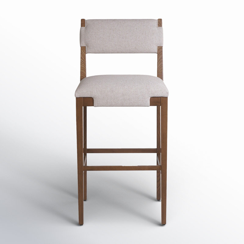 Tamari Stool-Sonoma Chestnut-Bar, Bar Stool (31.26" Seat Height), Cream Linen Blend, Brown
