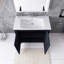 36 po Meuble-lavabo autoportant espresso avec plateau en céramique blanche non assemblé