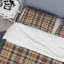 Tartan à carreaux brun - ensemble de housse de couette abstrait - microfibre de polyester-1800830316