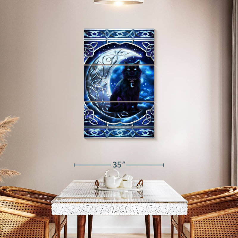 Brampt Black Cat Crescent Moon, 45" H x 28" W