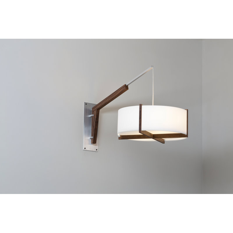 Base ou pince de lampe Motus, Thermolaquage noir / noyer teint foncé