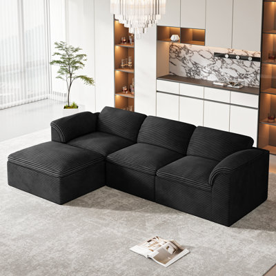 Canapé moderne surdimensionné de 111 po avec repose-pieds