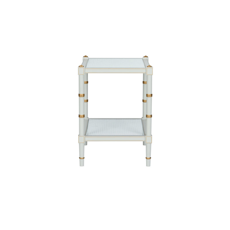Conner Cane End Table, Gray