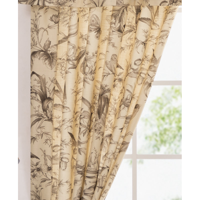 Bird Paradise Cotton Blend Room Darkening Curtain Panel Pair