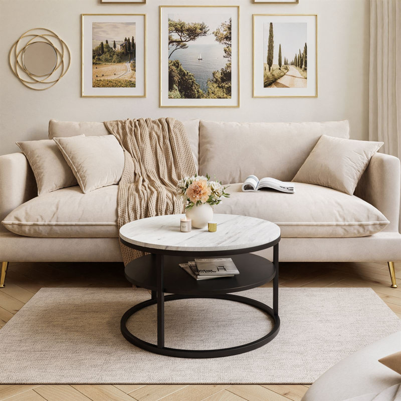McLellen Frame Coffee Table with Storage, Black