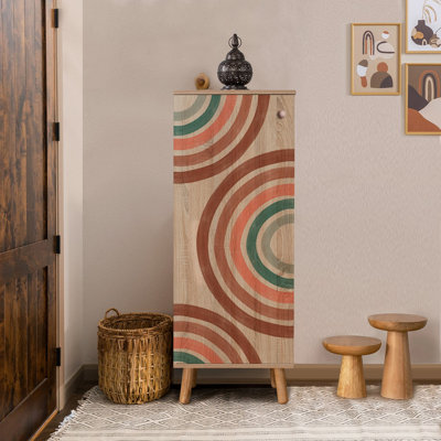 Armoire à chaussures moderne avec pieds et poignées en bois massif, couleur Sonomo, 19,7 x 53,1 x 15,0 pouces | Panneau de particules 100% mélaminé, revêtement UV, tablettes multiples | Solution de rangement élégante et fonctionnelle pour le vestib