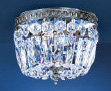 Plafonnier semi-encastré cristal Baskets, H 6,5 po x l 8 po x P 8 po, Crystalique-Plus, Argent millénium