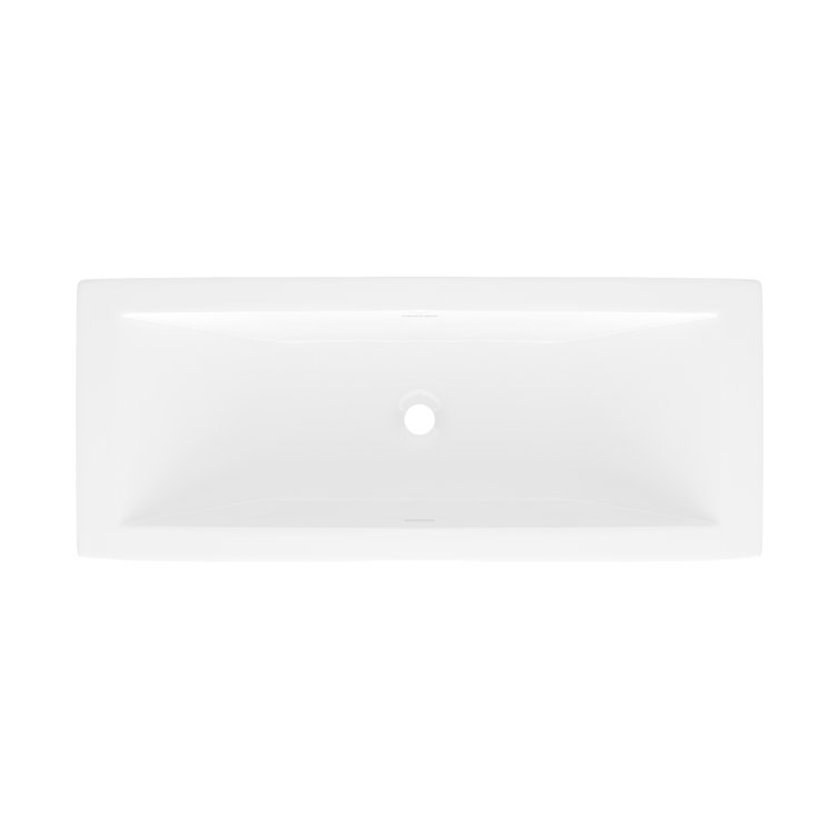 Rossendale 91 Rectangular 36-1/8" Undermount or Drop-in Lavatory Sink in Volcanic Limestone with Internal Overflow