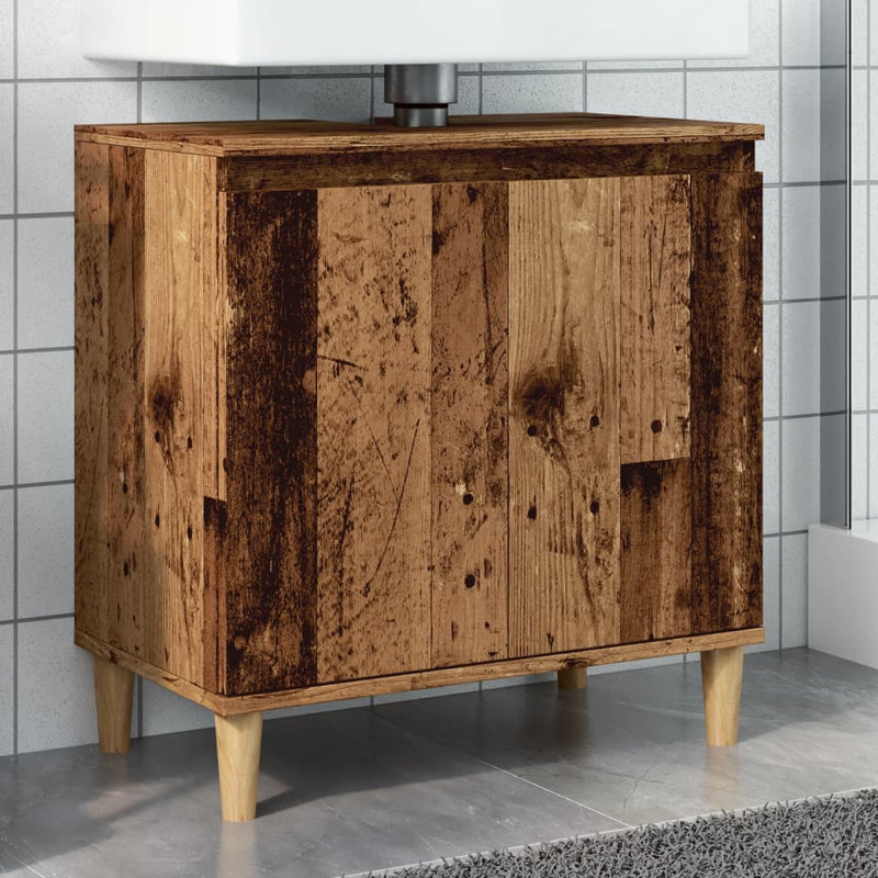 Saajan 58cm Single Bathroom Vanity Base Only, Old Wood