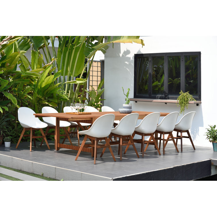 Anautica 118'' Rectangular 10 - Person Outdoor Dining Set