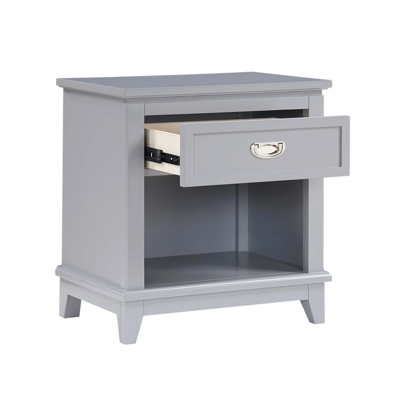 Table de chevet 1pc avec tiroir de rangement et tablette inférieure, Gris