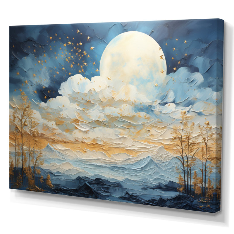 " Clouds Celestial Wisp Patchwork ", 30" H x 40" W x 1.5" D, Wrapped Canvas