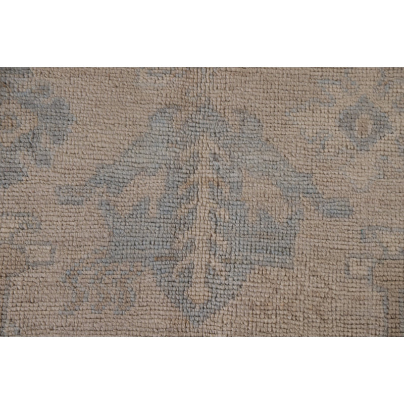 Tapis beige en laine noué à la main de conception unique nouvel âge 4 pi 10 po x 6 pi 9 po Broadmoor