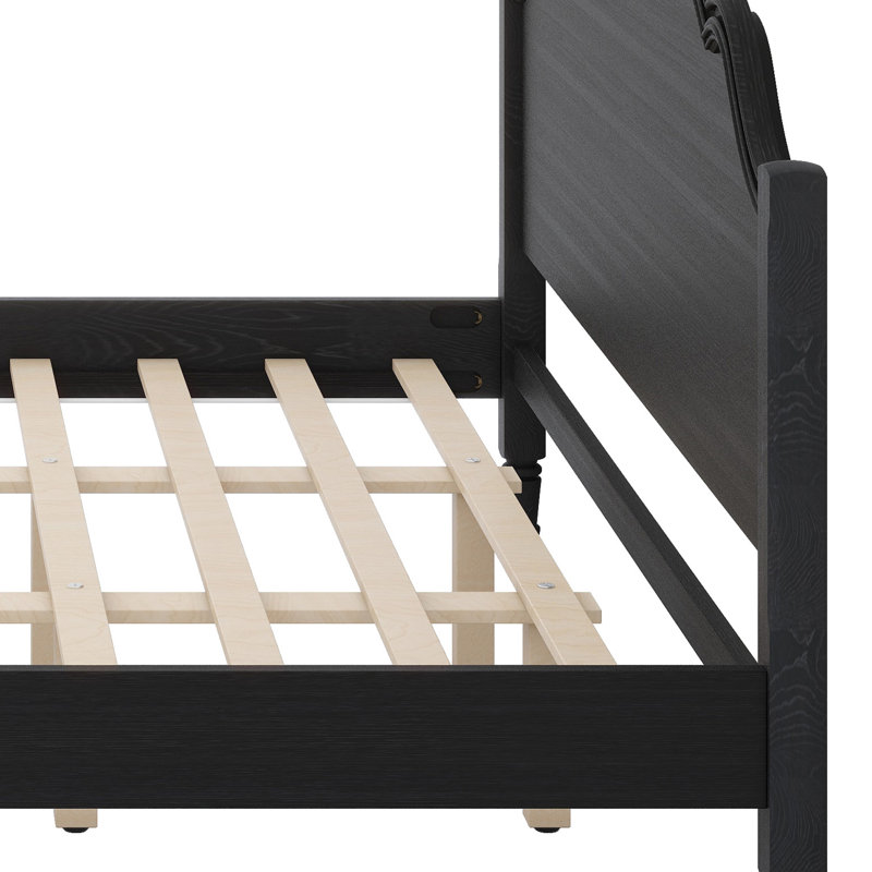 Plateforme de couchage robuste conçue avec une tête et un pied de lit pour une stabilité accrue, Black