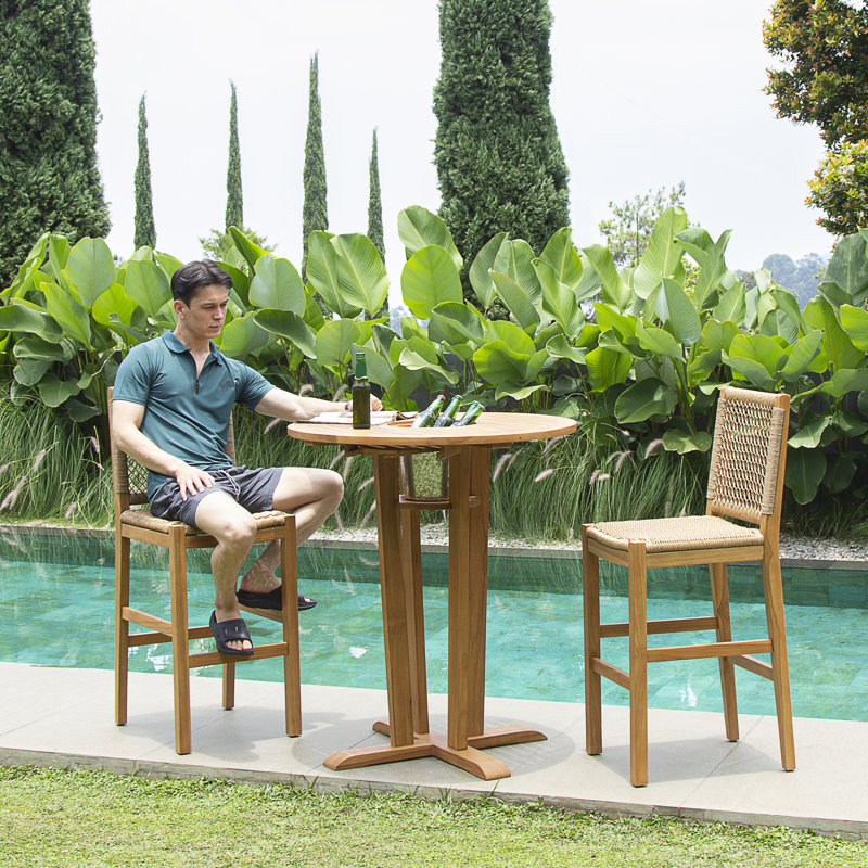 Sierra 3-Piece Teak Outdoor Bistro Set