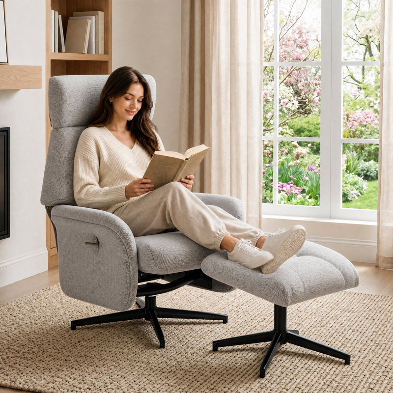 52 cm Wide Fabric Swivel Recliner