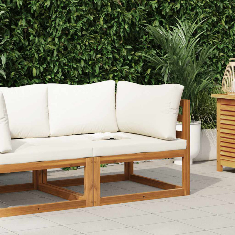 Chaise de patio avec coussins Gallardo, Crème