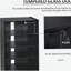 Armoire multimédia HOMcom à 5 niveaux avec tablettes réglables à 3 niveaux, portes en verre trempé et gestion des câbles, noir vieilli