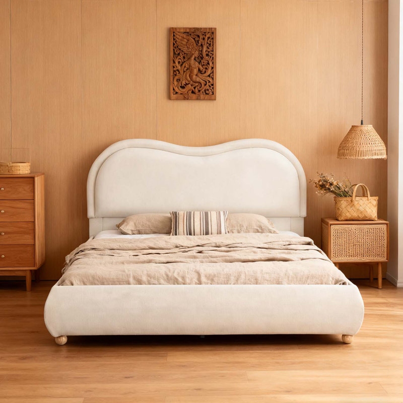 Lit plateforme tapissier de conception moderne, Grand