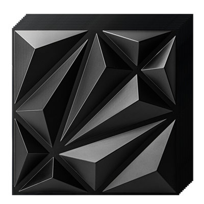 Art3d, paquet de 33 panneaux muraux texturés à losanges 3D, tuiles décoratives en PVC 11,8 po x 11,8 po pour la décoration intérieure (32 pieds carrés / caisse)