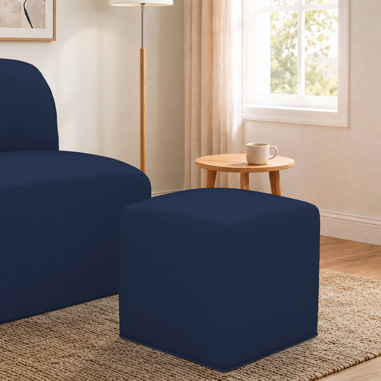 Praia Sunbrella® Patio Ottoman, Canvas Navy Sunbrella® Canvas