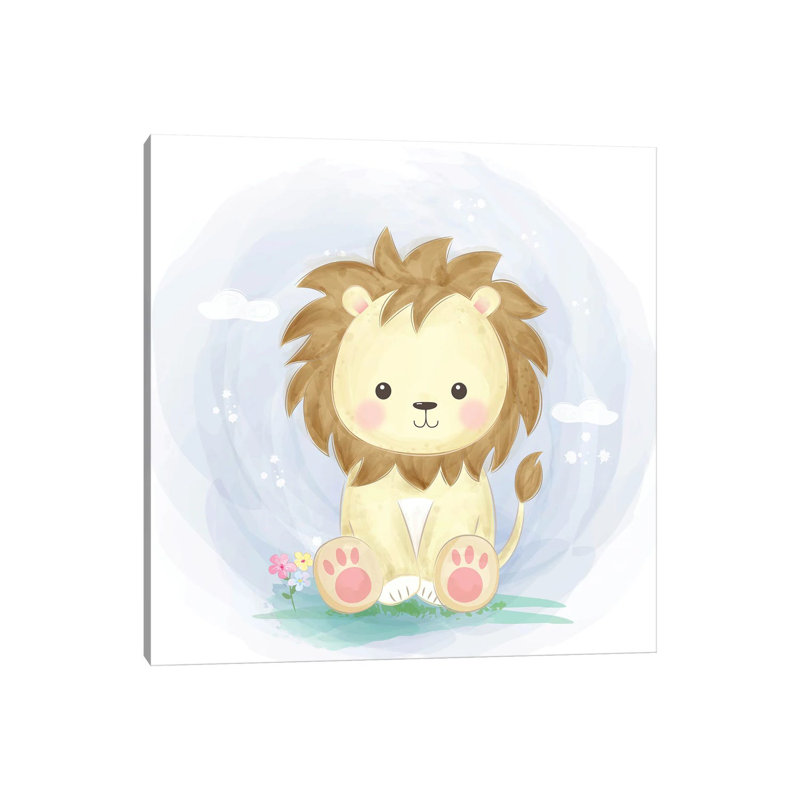Watercolour Lion by Art Mirano - Wrapped Canvas Print, 45.72cm H x 45.72cm W x 1.91cm D