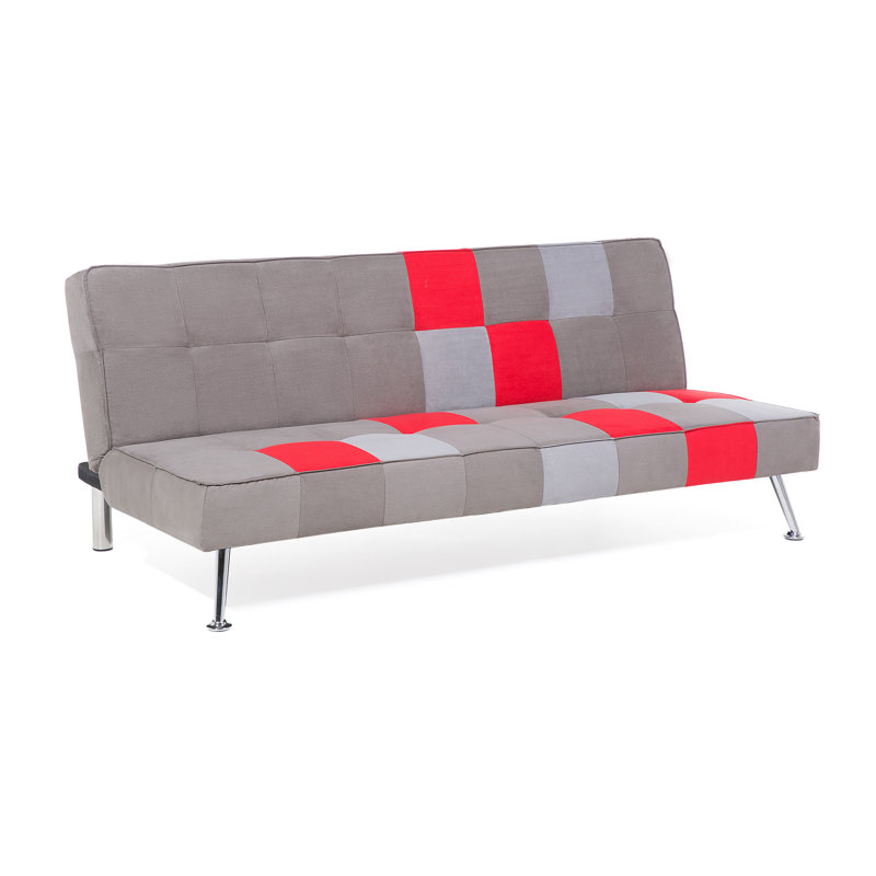 Olsker 3 Seater Velvet Sleeper, Grey/Red