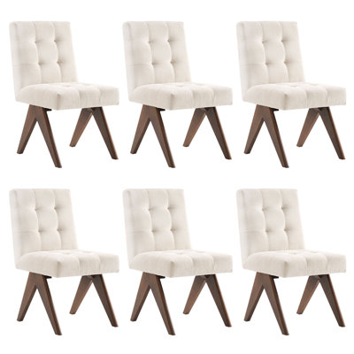 Nieck Modern Upholstered Parsons Chair Linen Fabric Tufted Dining Chairs Armless Side Chair  Vanity Chair -  Corrigan StudioÂ®, F811FBEA8F93443080840B55FBCBA467