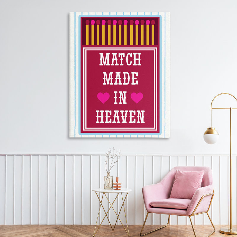 Toile rétro «Match In Made In Heaven» par Lil 'Rue, 48 x 36