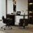 Black Rectangular Solid + Manufactured Wood with 2 drawers desk-109555053