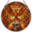 Panneau de vitrail 12 "H Phoenix Skull