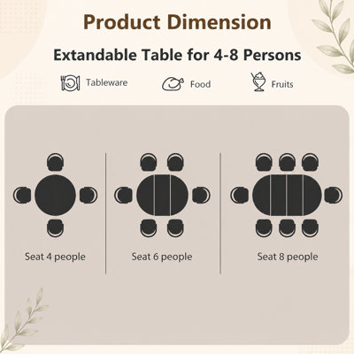 Extendable with Iron Base Dining Table