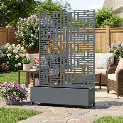 Abraham Metal Planter Box with Trellis